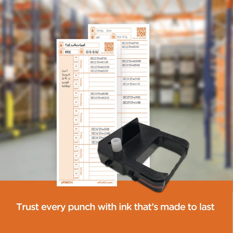 uPunch One Time Clock and Date Stamp Ribbon Cartridge CR1000 - Image 2